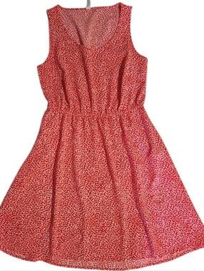 ONLY Red & White Ditsy Floral Dress - Size 6 (EU 38)